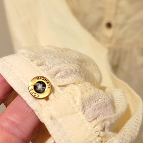 ❤️ MICHAEL MICHAEL KORS LIGHTWEIGHT COTTON BLEND TOP, CREAM, SMALL - Picture 2 of 5